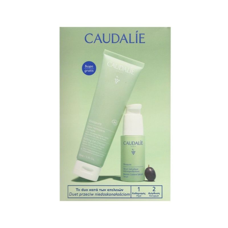 Caudalie Promo Vinopure Set – Serum Blemish Control 30ml & Purifying Gel Cleanser 150ml.