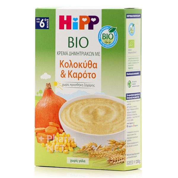 Hipp Bio Κρέμα Δημητριακών με Κολοκύθα και Καρότο 6m+ 200gr