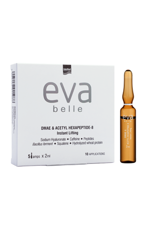 Eva Belle Αμπούλες DMAE & ACETYL HEXAPEPTIDE-8 για άμεση σύσφιξη & αντιρυτιδική δράση.