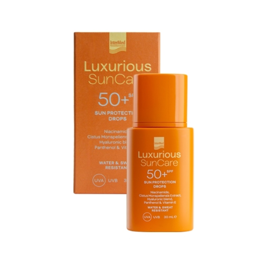 Intermed Luxurious SunCare Sun Protection Drops SPF50+ Αντηλιακό Γαλάκτωμα Προσώπου 30ml