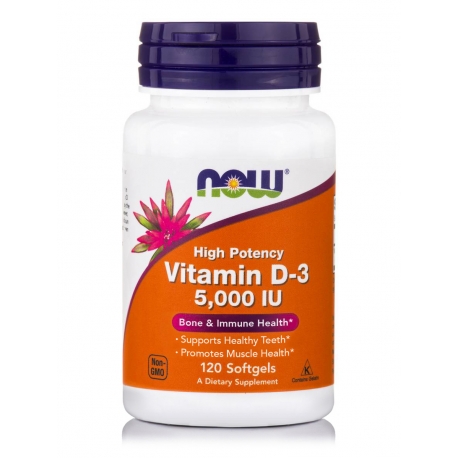 Vitamin D-3 5,000 IU Softgels.
