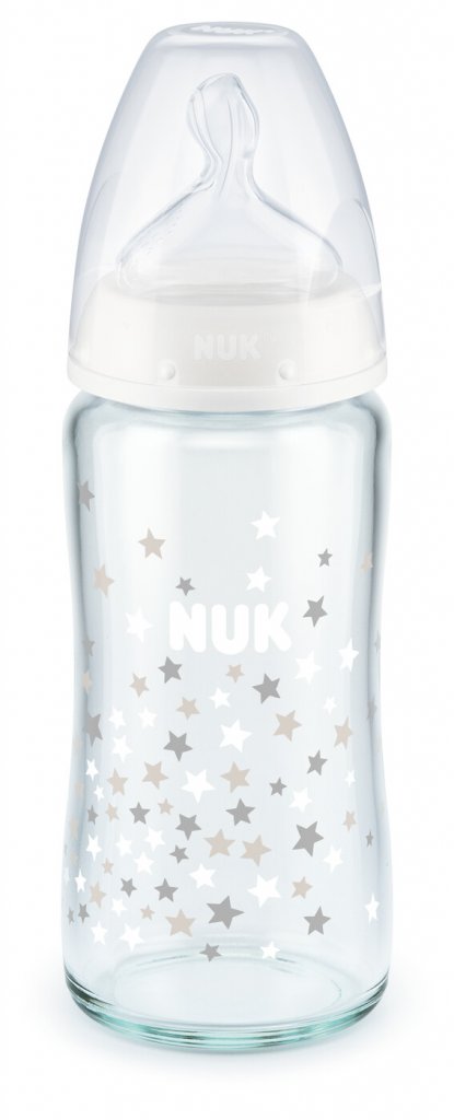 NUK First Choice Plus Μπιμπερό Γυάλινο Σιλικόνης 240ml Temperature Control.