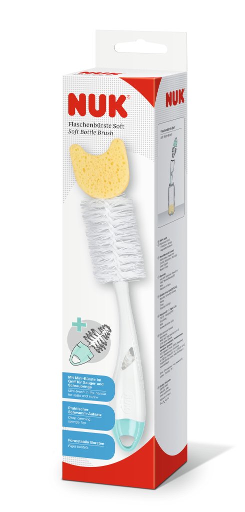 NUK ΒΟΥΡΤΣΑ ΚΑΘΑΡΙΣΜΟΥ SOFT (2 In 1) ΜΕ ΣΦΟΥΓΓΑΡΑΚΙ.
