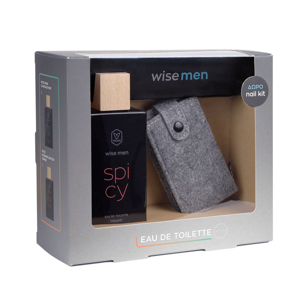 WISE ΜΕΝ - EAU DE TOILETTE SPICY 100ml + ΔΩΡΟ NAIL KIT.