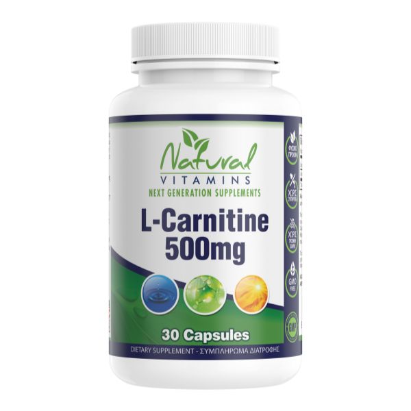 L-Καρνιτίνη 500mg 30 ταμπλέτες – Natural Vitamins.