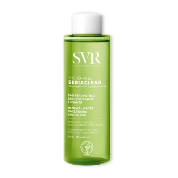 SVR Sebiaclear Micro-Peel Renewal Water Καθαριστικό Υγρό Απολέπισης Προσώπου για επιδερμίδες με ατέλειες 150ml.
