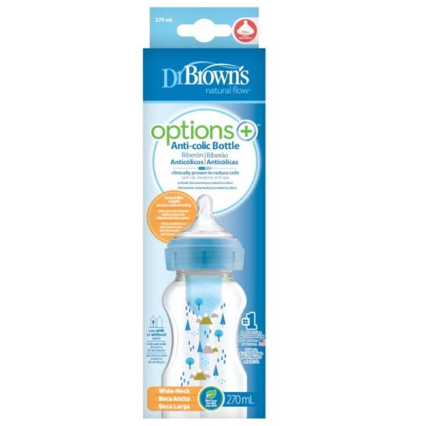 Φωτογραφία από Dr Browns – Options+ Anti-colic Μπιμπερό Πλαστικό με Φαρδύ Λαιμό 270ml Μπλε