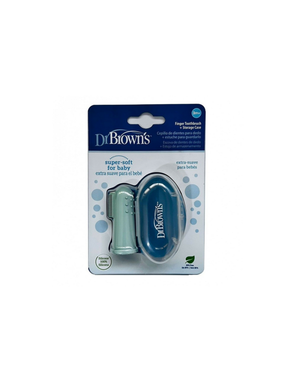 Φωτογραφία από DR BROWNS Βρεφική Δακτυλική Οδοντόβουρτσα Σιλικόνης Μέντα.