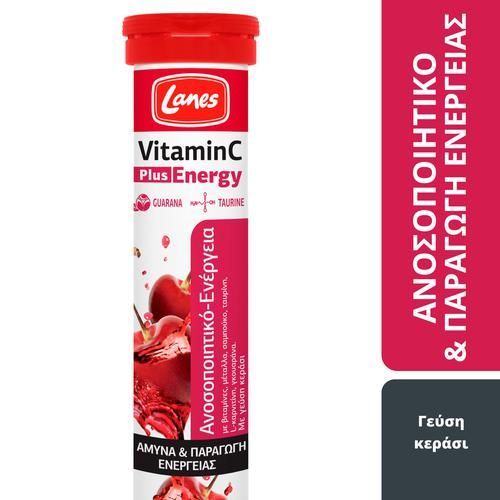 Φωτογραφία από Lanes Vitamin C Plus Energy - Αναβράζουσα Βιταμίνη C 500mg διπλής δράσης με γεύση κεράσι.