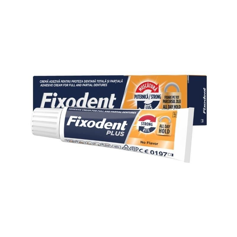 Φωτογραφία από Fixodent Plus Strong Bite Στερεωτική Κρέμα για Oλικές & Mερικές Oδοντοστοιχίες, 40g.