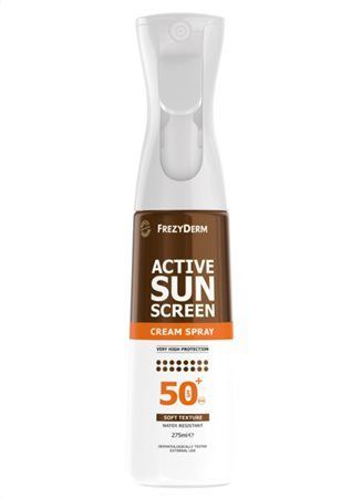 Φωτογραφία από ACTIVE SUN SCREEN CREAM SPRAY SPF 50+ Aντηλιακό γαλάκτωμα σε spray για εύκολο και ομοιόμορφο ψεκασμό.