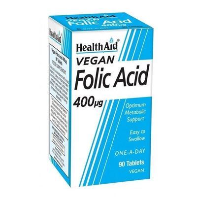 Φωτογραφία από Health Aid Folic Acid 400mg 90tabs.