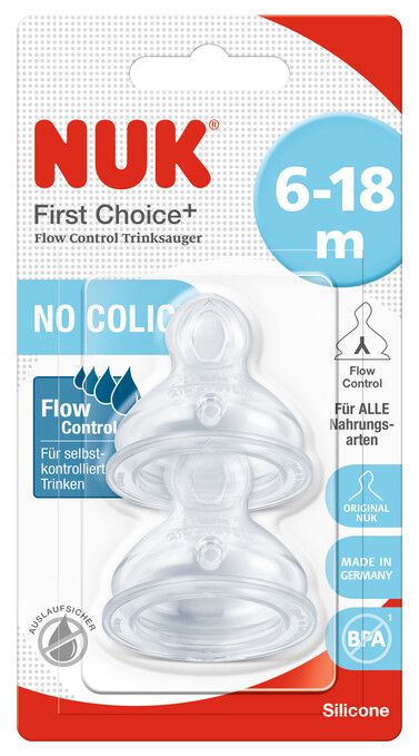 Φωτογραφία από NUK First Choice Plus θηλές Σιλικόνης Flow Control ( 6-18 μηνών) 2ΤΕΜ.