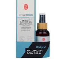 Φωτογραφία από Vican Wise Men Promo Prebiotic Intimate Cleanser Gel Τζελ Καθαρισμού για την Ευαίσθητη Περιοχή, 250ml & Δώρο Natural Deo Body Spray Αποσμητικό Σπρέι, 100ml, 1σετ.