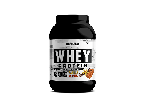 Φωτογραφία από Fire & Spear Whey Protein vanilia caramel 1kg.
