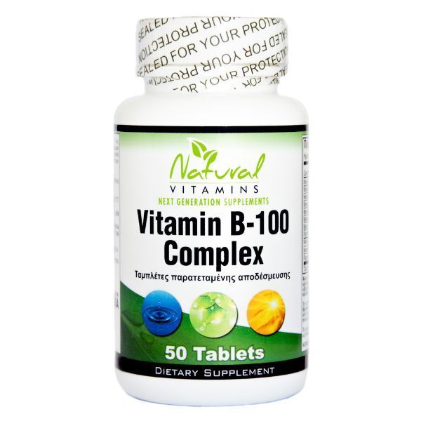 Φωτογραφία από Σύμπλεγμα Βιταμινών Β-100 50tabs – Natural Vitamins.