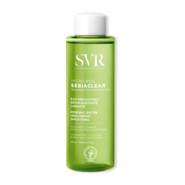 SVR Sebiaclear Micro-Peel Renewal Water Καθαριστικό Υγρό Απολέπισης Προσώπου για επιδερμίδες με ατέλειες 150ml. Φωτογραφία από SVR Sebiaclear Micro-Peel Renewal Water Καθαριστικό Υγρό Απολέπισης Προσώπου για επιδερμίδες με ατέλειες 150ml.